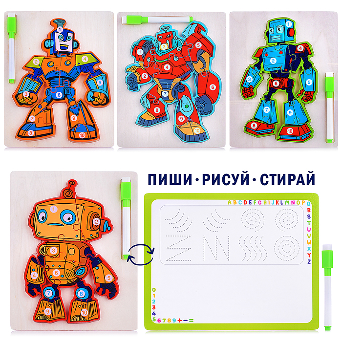 Пазл-вкладыш D2003 "Робот" в коробке