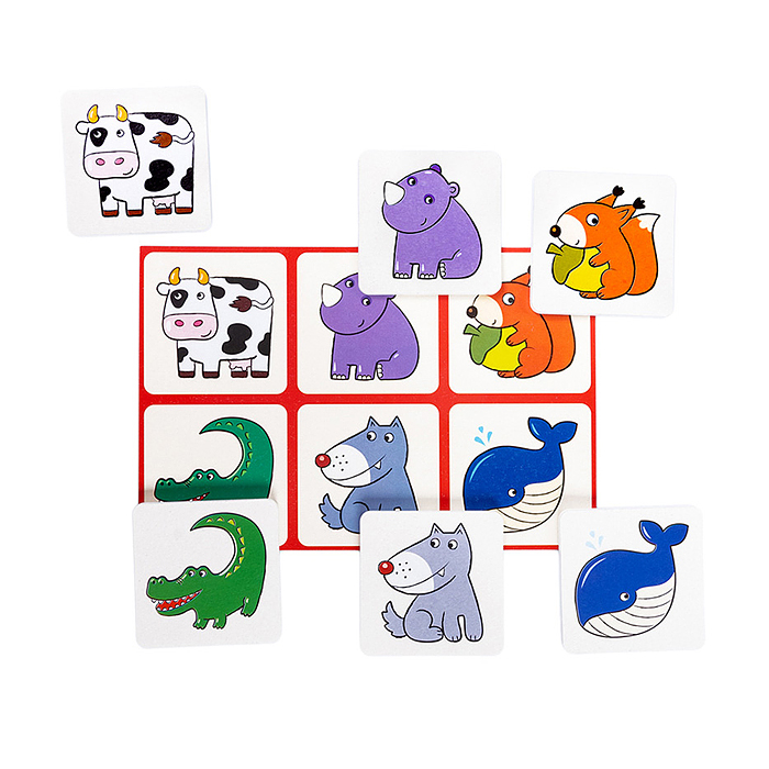 Лото для малышей Зверята  (4 карточки, 24 фишки) Baby Toys