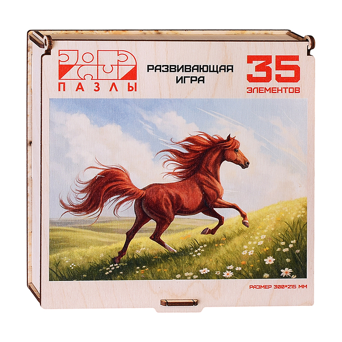 Пазл "Лошадь-лето" (ХДФ, деревянная коробка)