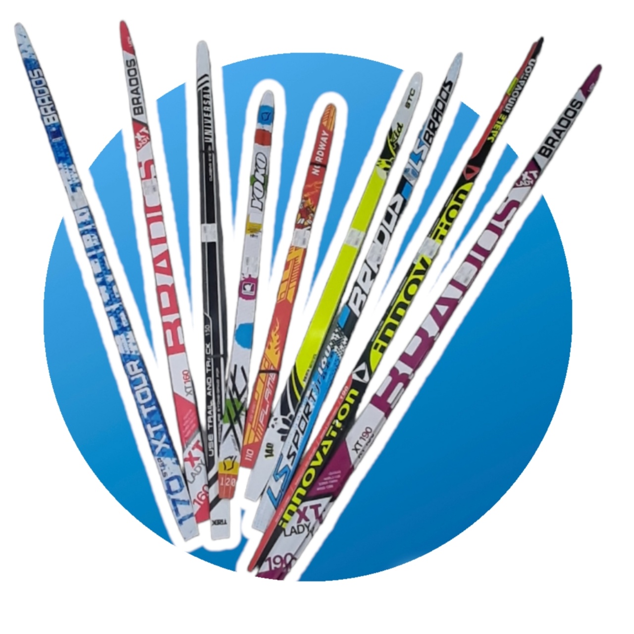 Пластиковые лыжи STC с насечкой (100 см)