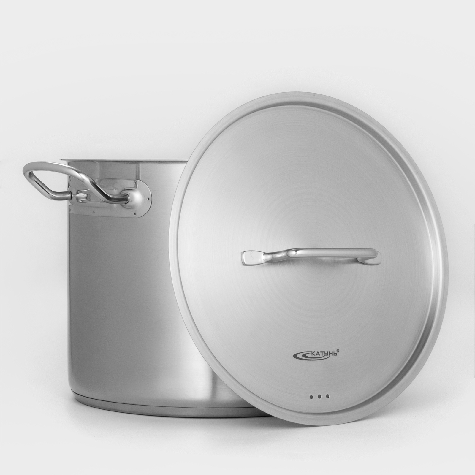 Кастрюля Катунь «Общепит», 11 л, d=26 см, с крышкой, капсульное дно, индукция, нержавеющая сталь, хромированный